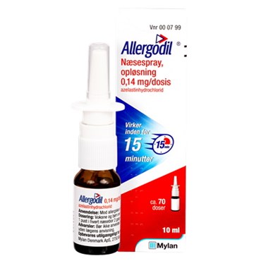 Knoglemarv strimmel valgfri Allergodil 0,14 mg/dosis 70 dosis Næsespray, opløsning | Apopro.dk