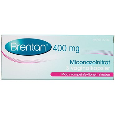 Billede af Brentan 400 mg (Håndkøb, apoteksforbeholdt) 3 stk Vaginalkapsler, bløde