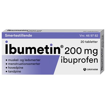 Ibumetin 200 mg 20 stk Filmovertrukne tabletter | Hos Apopro.dk