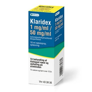 Derfra let at blive såret karakter Klaridex 1+50/ml - 10ml Næsespray, opløsning | Apopro.dk