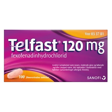 Telfast 100 stk tabletter | Apopro.dk